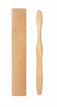 Logo trade corporate gifts image of: Bamboo toothbrush in Kraft box