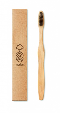 Logo trade promotional gifts picture of: Bamboo toothbrush in Kraft box