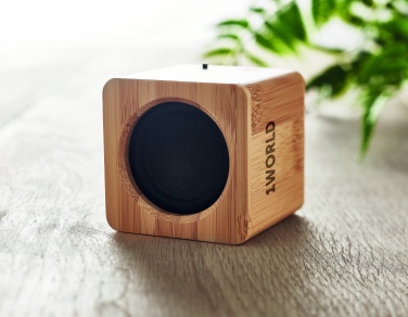 Logo trade promotional giveaways image of: Bamboo wireless speaker