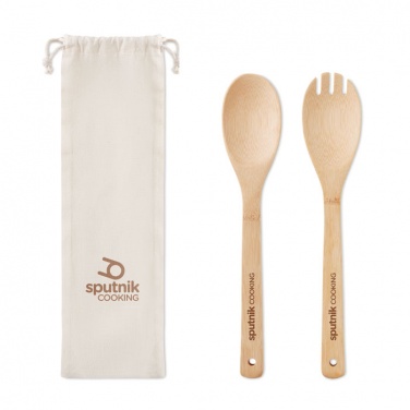 Logotrade business gift image of: Set bamboo utensils salad