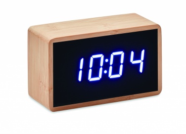 Logotrade promotional merchandise photo of: LED alarm clock bamboo casing Düsseldorf