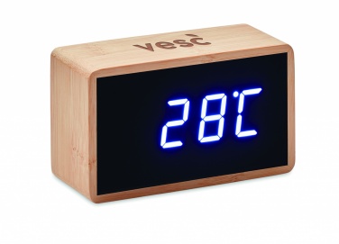 Logo trade advertising product photo of: LED alarm clock bamboo casing Düsseldorf