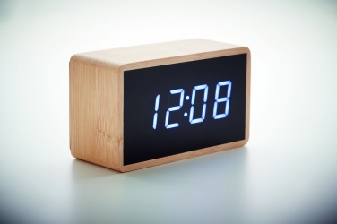 Logotrade promotional gifts photo of: LED alarm clock bamboo casing Düsseldorf