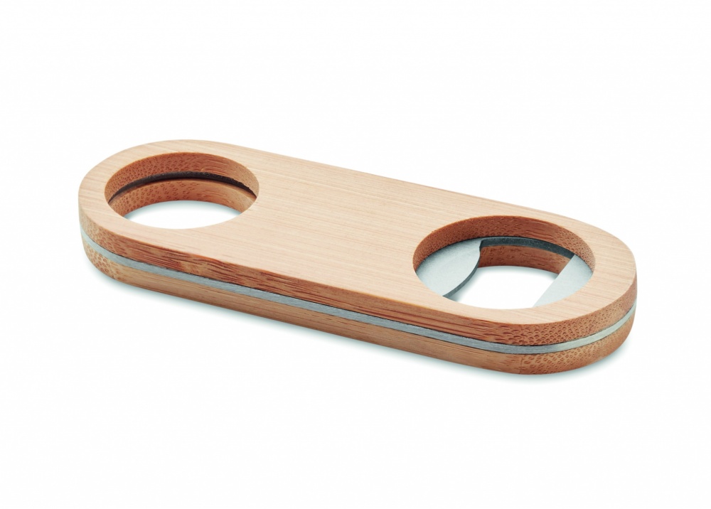 Logo trade advertising products image of: Oval Bamboo bottle opener VALBAMPER