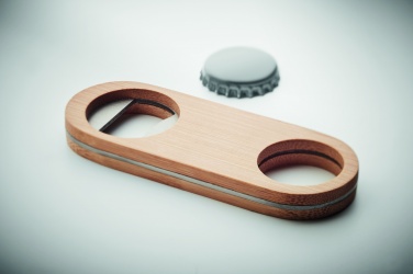 Logo trade promotional items picture of: Oval Bamboo bottle opener VALBAMPER