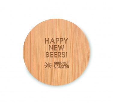 Logo trade promotional giveaways picture of: Bamboo bottle opener/ coaster DAKAI