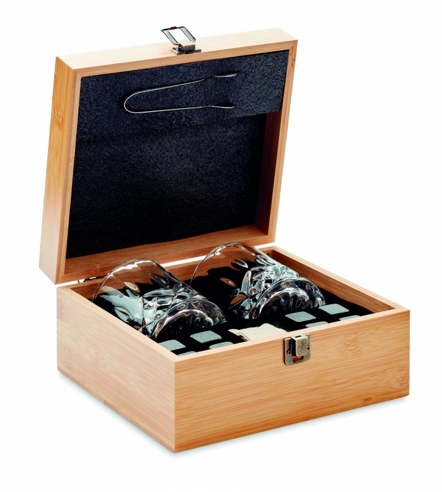 Logo trade promotional products image of: Whisky set in bamboo box