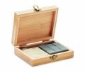 9 stone ice cubes in box, Wood