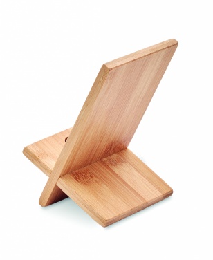 Logotrade promotional product picture of: Bamboo phone stand/ holder WHIPPY