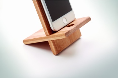 Logotrade promotional item picture of: Bamboo phone stand/ holder WHIPPY