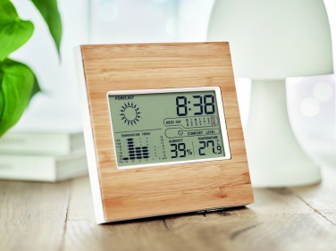 Logo trade advertising products picture of: Weather station bamboo front