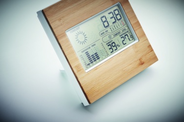 Logo trade corporate gift photo of: Weather station bamboo front TURKU