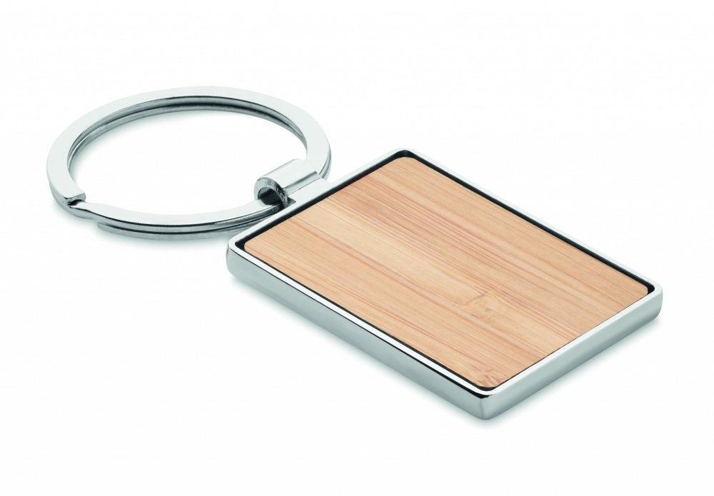 Logo trade corporate gift photo of: Rectangular key ring bamboo WEST