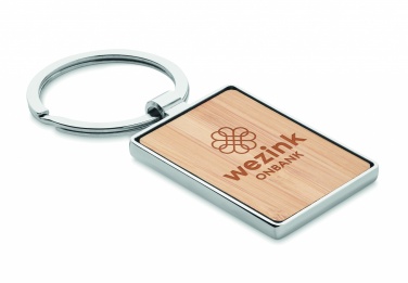 Logotrade promotional item image of: Rectangular key ring bamboo WEST