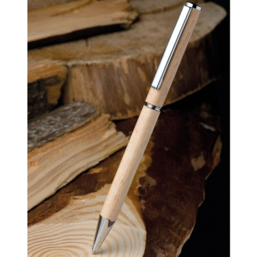 Logo trade promotional merchandise photo of: Wooden ballpen HEYWOOD