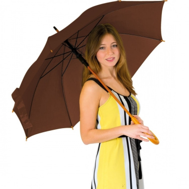 Logo trade advertising products picture of: Wooden automatic umbrella NANCY