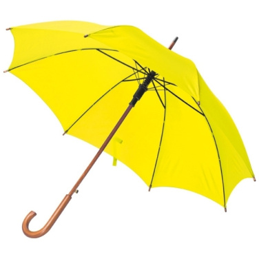 Logo trade corporate gift photo of: Wooden automatic umbrella NANCY