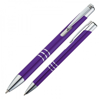 Logo trade promotional giveaways image of: Metal ballpen ASCOT