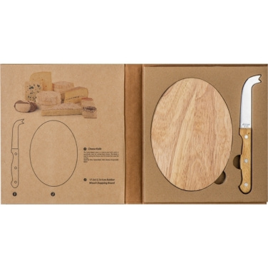 Logo trade promotional products image of: Cheese chopping board with knife GOUDA