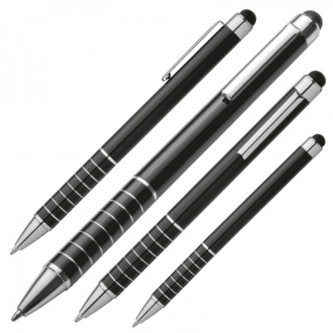 Logo trade promotional products image of: Metal ballpen with touch pen LUEBO