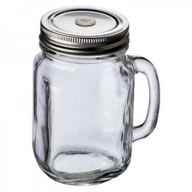 Logo trade promotional product photo of: Drinking glass with handle and lid TREVISO 450 ml