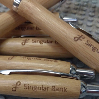 Logo trade business gift photo of: Wooden ballpen BRENTWOOD