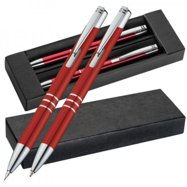 Logo trade promotional items picture of: Metal writing set CLAREMONT