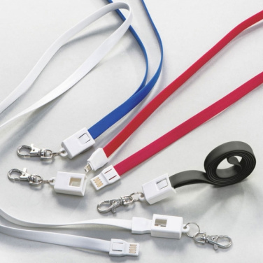 Logo trade promotional item photo of: Lanyard with usb cable LE PORT