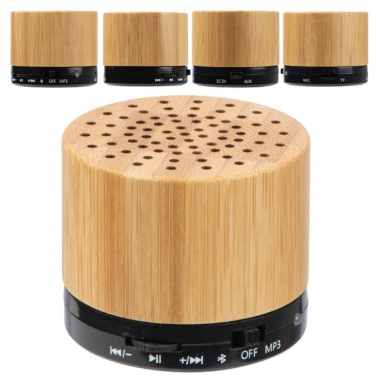 Logo trade promotional merchandise picture of: Bamboo bluetooth speaker FLEEDWOOD