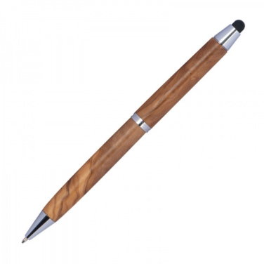 Logo trade promotional giveaway photo of: Wooden ballpen with touch function ERFURT