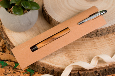 Logo trade promotional merchandise photo of: Wooden ballpen with touch function ERFURT