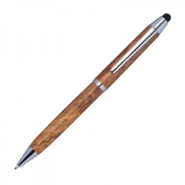 Logo trade promotional giveaways image of: Wooden ballpen with touch function ERFURT