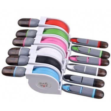 Logo trade business gift photo of: Retractable data transfer cable