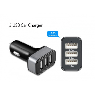 Logotrade promotional items photo of: Car Charger with 3 USB ports