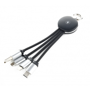 Logotrade promotional merchandise image of: 3in1 cable with enlighted logo for engraving, RXD-368