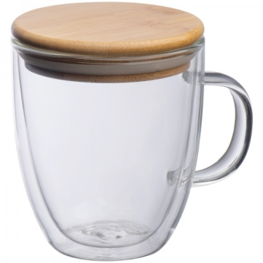 Logo trade advertising product photo of: Double-walled glass cup GERTHE 350 ml