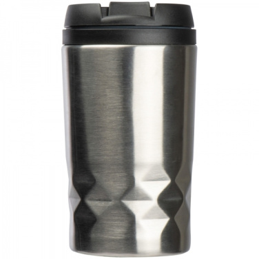 Logo trade promotional items image of: Stainless steel mug with lid ROMA 250 ml