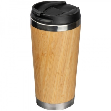 Logo trade promotional gift photo of: Stainless steel mug BAMBOOGARDEN 400 ml