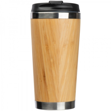 Logo trade promotional giveaways picture of: Stainless steel mug BAMBOOGARDEN 400 ml