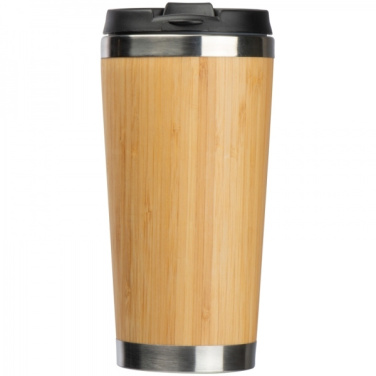 Logo trade promotional item photo of: Stainless steel mug BAMBOOGARDEN 400 ml