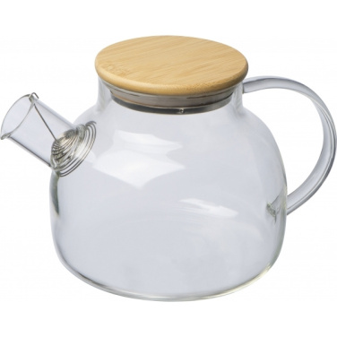 Logotrade corporate gift picture of: Glass jug with bamboo lid FRANKFURT 1000ml