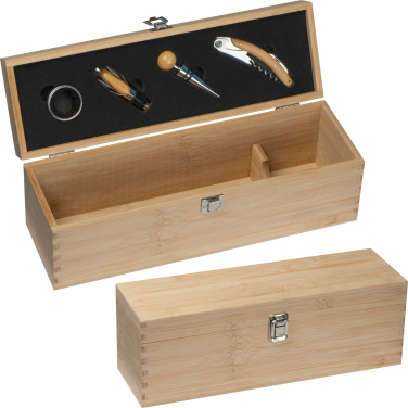 Logo trade promotional items image of: Wooden wine box SAINT-ETIENNE