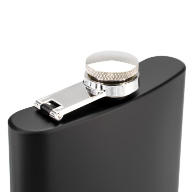 Logo trade advertising products image of: Hip flask OLYMPOS Schwarzwolf