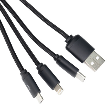 Logotrade corporate gift image of: 3in1 long cable with elighted logo for engraving, W201TG