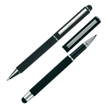 Logotrade promotional merchandise photo of: Writing set ballpoint pen & roller soft touch CLAUDIE