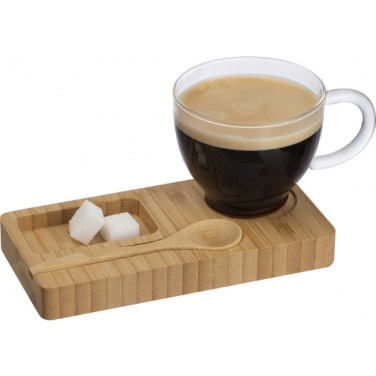 Logo trade corporate gift photo of: Tray with cup and spoon FORMOSA 150 ml