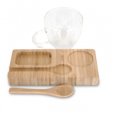 Logotrade promotional product image of: Tray with cup and spoon FORMOSA 150 ml