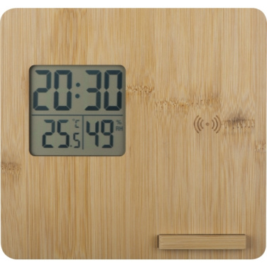 Logo trade promotional gifts picture of: Bamboo weather station GRANADA