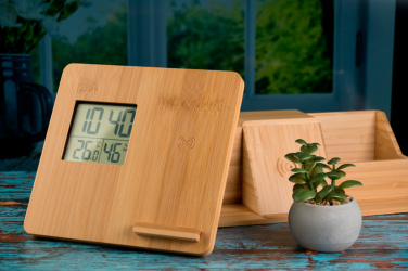 Logo trade promotional giveaways picture of: Bamboo weather station GRANADA