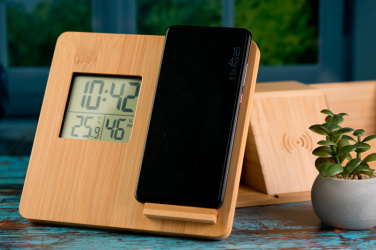 Logo trade promotional gifts image of: Bamboo weather station GRANADA